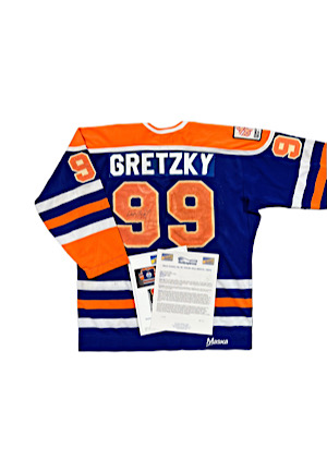 1979-80 Wayne Gretzky Edmonton Oilers Game-Used & Signed Rookie Road Jersey (MeiGray & JSA • Hart Trophy Season)