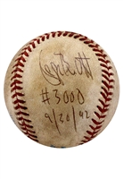 9/30/1992 George Brett Game-Used & Signed Baseball From His 3000th Hit Game (Brett LOA)