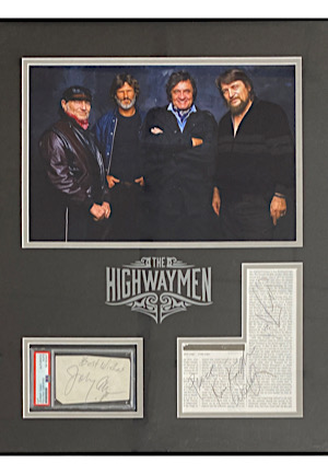"The Highwaymen" Multi-Signed Framed Display Including Cash, Nelson, Jennings & Kristofferson (Beckett)
