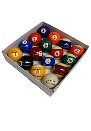 Grouping Of Willie Mosconi Single-Signed & Inscribed Billiards Balls (20)