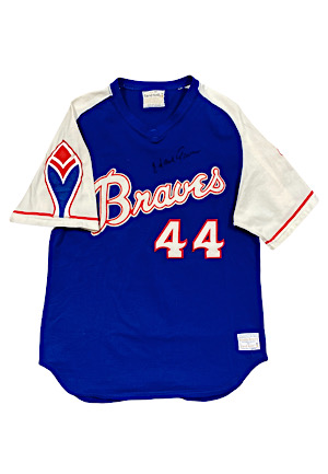 Early 1970s Hank Aaron Atlanta Braves Signed Salesman Sample Jersey