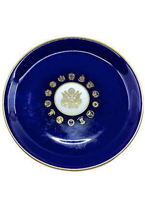 JFK Presidential Cobalt Blue Plate Syracuse China