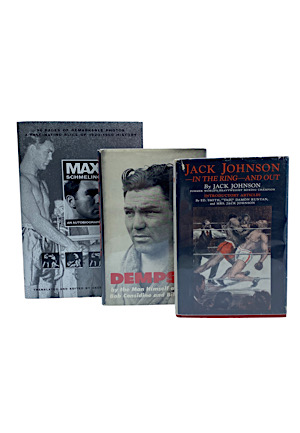 Autographed Hardcover Boxing Books - Dempsey, Johnson & Schmeling (3)