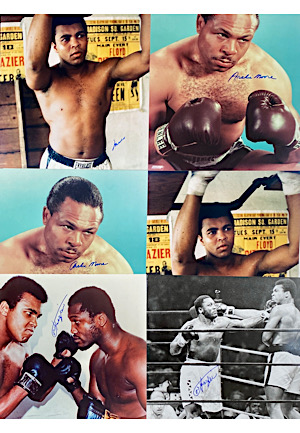 Large Grouping Of Signed Boxing Photos, Cuts & More Including Ali, Louis