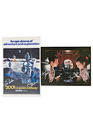 "2001: A Space Odyssey" Gary Lockwood & Keir Dullea Signed Photo & Poster (2) 