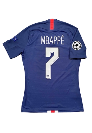 2020 Kylian Mbappe Paris Saint-Germain UEFA Champions League Finals Match-Issued Jersey (PSG Foundation LOA)