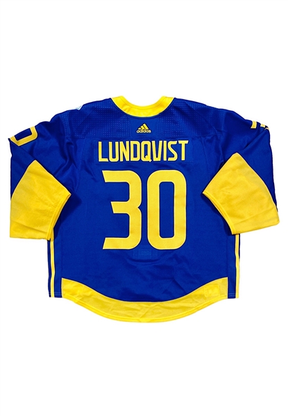 2016 Henrik Lundqvist Team Sweden World Cup Of Hockey Game-Used Jersey (Fanatics COA)