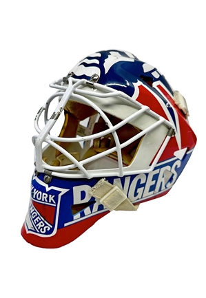 Late 1990s Mike Richter NY Rangers Game-Used Lady Liberty Goalie Mask
