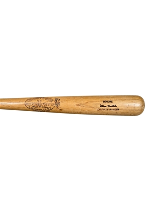 Circa 1942-43 Stan Musial St. Louis Cardinals Rookie Era Game-Used Bat Dual-Signed By Musial & Rogers Hornsby (PSA/DNA GU 9)