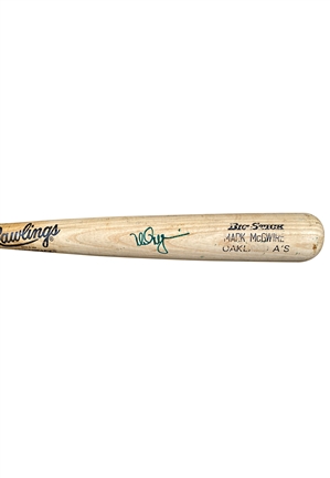 1995 Mark McGwire Oakland As Game-Used & Signed Bat (PSA/DNA GU 10)