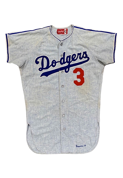 1971 Willie Davis LA Dodgers Game-Used Road Jersey (One-Year Style • Graded 8+)