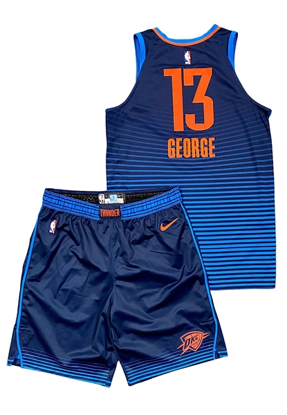 2017-18 Paul George OKC Thunder Game-Used Uniform (2)