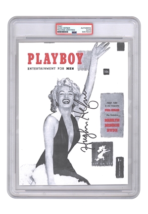 Hugh Hefner Autographed Playboy Magazine Cover Print (PSA/DNA)