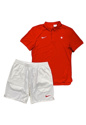 2016 Roger Federer Olympics Match-Issued Polo & Shorts (2)