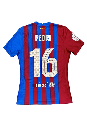 2022 Pedri Barcelona Super Copa Match-Used Jersey