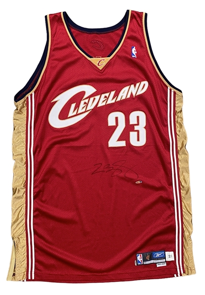 2003-04 LeBron James Cleveland Cavaliers Rookie Game-Used & Signed Road Jersey (UDA & JSA)