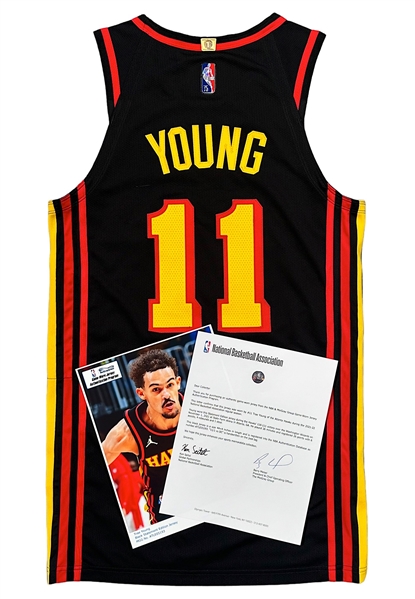 11/1/2021 Trae Young Atlanta Hawks Game-Used Statement Jersey (NBA LOA & MeiGray Photo-Matches)