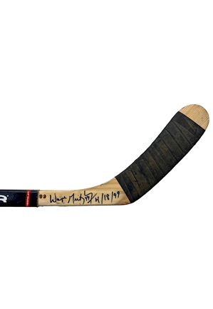 4/18/1999 Wayne Gretzky NY Rangers Final Career Game Game-Used & Signed Stick (Teammate LOA • Full JSA)