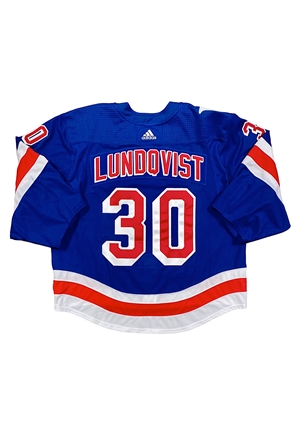 2/25/2018 Henrik Lundqvist NY Rangers "Jean Ratelle Night" Game-Used Jersey (Photo-Matched)