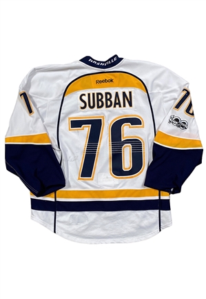 2016-17 P.K. Subban Nashville Predators Stanley Cup Playoffs Game-Used Jersey (MeiGray LOA)