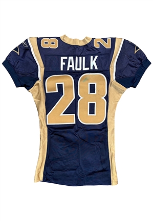 9/30/2001 Marshall Faulk St. Louis Rams Game-Used Jersey (Photo-Matched • Team Repair • 3 TDs)