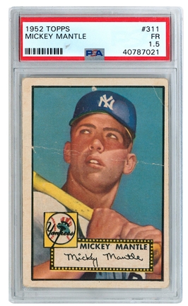 1952 Topps Mickey Mantle #311 Rookie Card (PSA 1.5)