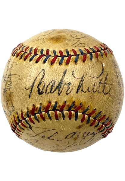 1934 NY Yankees Team-Signed Baseball With Babe Ruth (Full JSA LOA • Family Provenance)