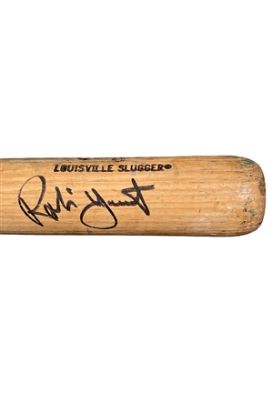 Robin Yount Milwaukee Brewers Game-Used & Autographed Bat (JSA) 