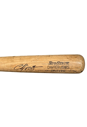 1999 Chipper Jones Atlanta Braves Game-Used & Autographed Bat (Pic From Signing • PSA/DNA Pre-Cert)