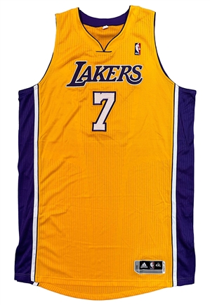 2011-12 Lamar Odom LA Lakers Game-Used & Autographed Jersey