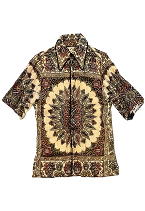 Wilt Chamberlain Personally Worn Custom Made Short Sleeve Shirt (Photo-Matched • Chamberlain Collection in Sothebys)