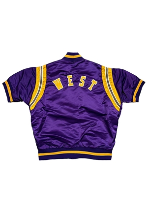 Late 1960s Jerry West LA Lakers Player-Worn Satin Warm Up Jacket (Immaculate Condition & Hobby Fresh)