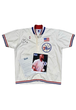 4/18/1991 Charles Barkley Philadelphia 76ers Player-Worn & Autographed Warmup Jacket (MeiGray Photo-Matched)