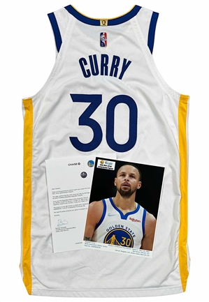 4/24/2022 Steph Curry Golden State Warriors NBA Playoffs Game-Used Jersey (MeiGray Photo-Matched • Team LOA • Champs Season)
