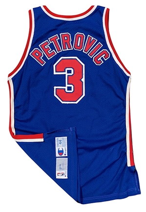 1991-92 Dražen Petrovic New Jersey Nets Game-Used Jersey (Rare)