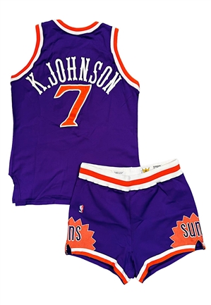 1989-90 Kevin Johnson Phoenix Suns Game-Used Road Uniform (2)(Photo-Matched)